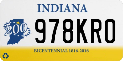 IN license plate 978KRO