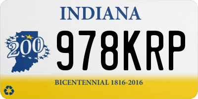 IN license plate 978KRP