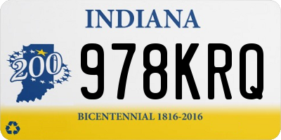 IN license plate 978KRQ