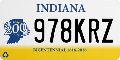 IN license plate 978KRZ