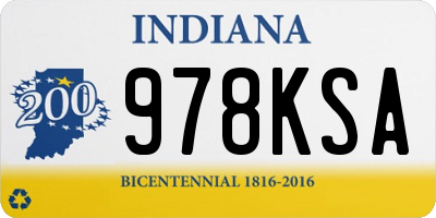 IN license plate 978KSA