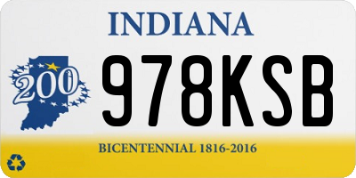 IN license plate 978KSB