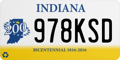 IN license plate 978KSD