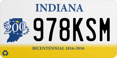 IN license plate 978KSM