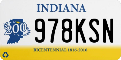 IN license plate 978KSN