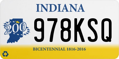 IN license plate 978KSQ