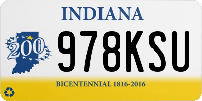 IN license plate 978KSU