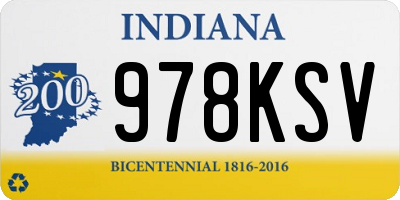 IN license plate 978KSV