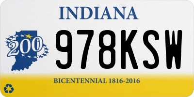 IN license plate 978KSW