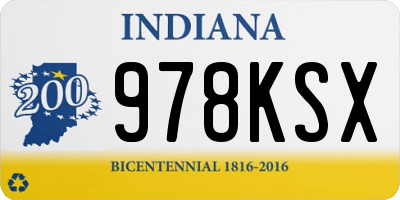 IN license plate 978KSX