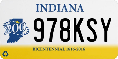 IN license plate 978KSY