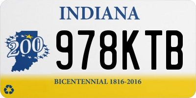 IN license plate 978KTB