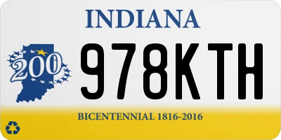 IN license plate 978KTH