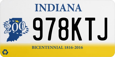 IN license plate 978KTJ