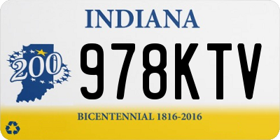 IN license plate 978KTV