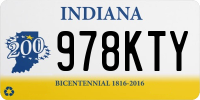IN license plate 978KTY