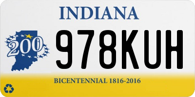 IN license plate 978KUH