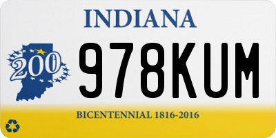 IN license plate 978KUM