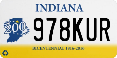 IN license plate 978KUR