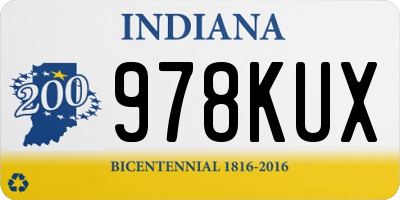 IN license plate 978KUX