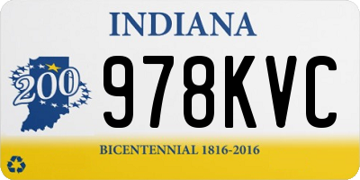 IN license plate 978KVC