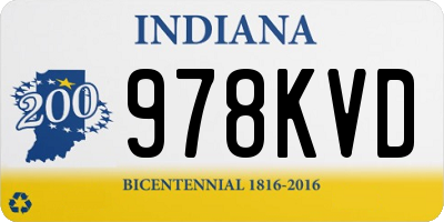IN license plate 978KVD