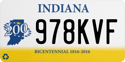 IN license plate 978KVF