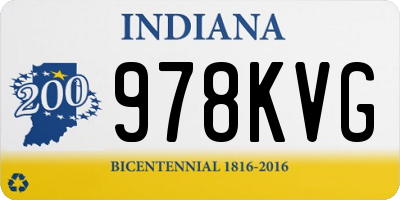 IN license plate 978KVG