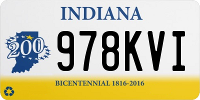 IN license plate 978KVI