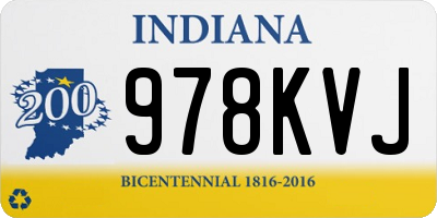 IN license plate 978KVJ
