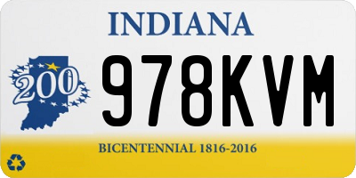 IN license plate 978KVM