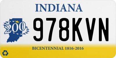 IN license plate 978KVN