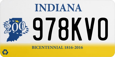 IN license plate 978KVO