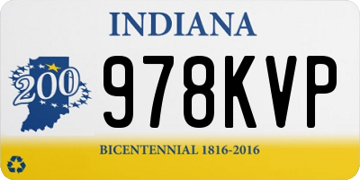 IN license plate 978KVP
