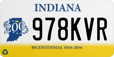 IN license plate 978KVR