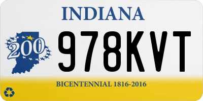 IN license plate 978KVT