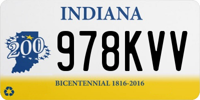 IN license plate 978KVV