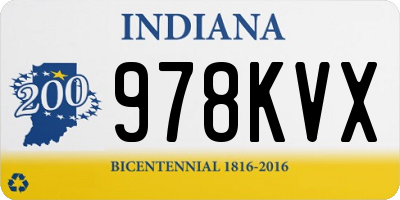 IN license plate 978KVX