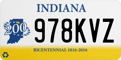 IN license plate 978KVZ