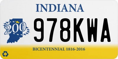 IN license plate 978KWA