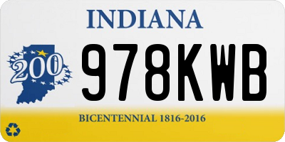 IN license plate 978KWB