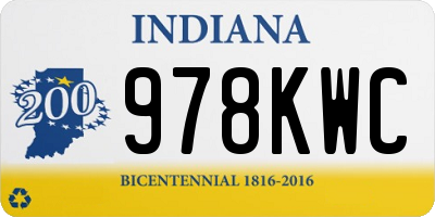IN license plate 978KWC