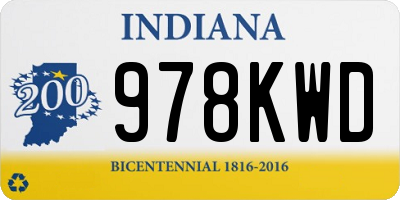 IN license plate 978KWD
