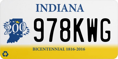 IN license plate 978KWG