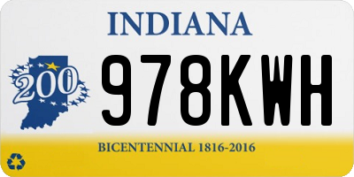 IN license plate 978KWH