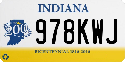 IN license plate 978KWJ