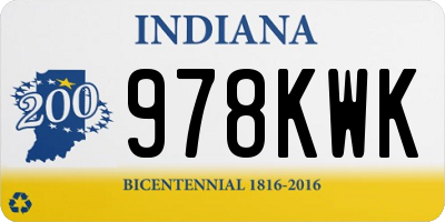 IN license plate 978KWK