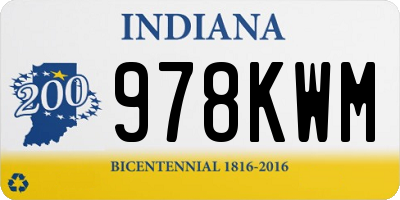 IN license plate 978KWM