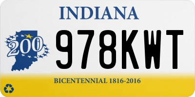IN license plate 978KWT