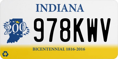 IN license plate 978KWV